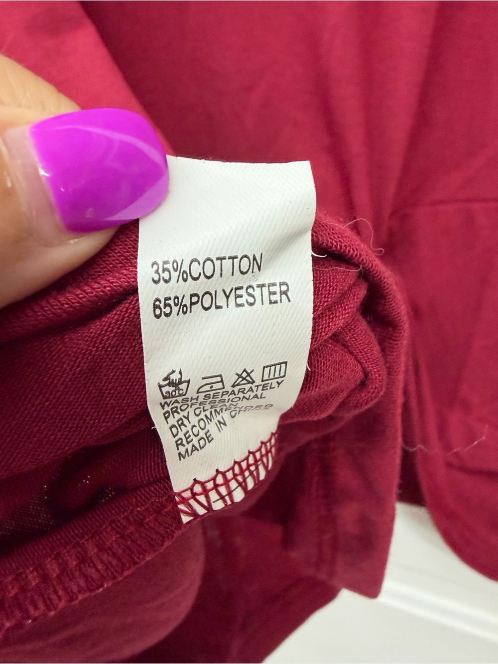 Women's Long-Sleeve Twist Front Top - Raspberry - Picture 4 of 4